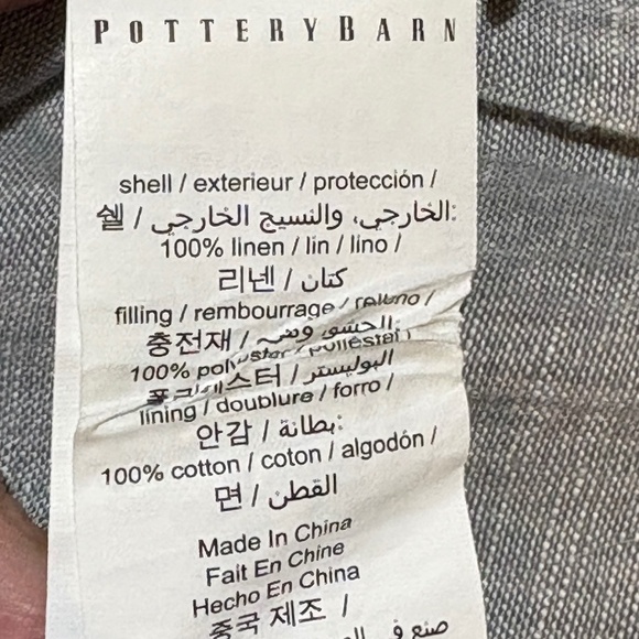 Pottery Barn Flax Linen Diamond Quilted Euro Shams Set 26 X26 Heathered Charcoal - Picture 11 of 14